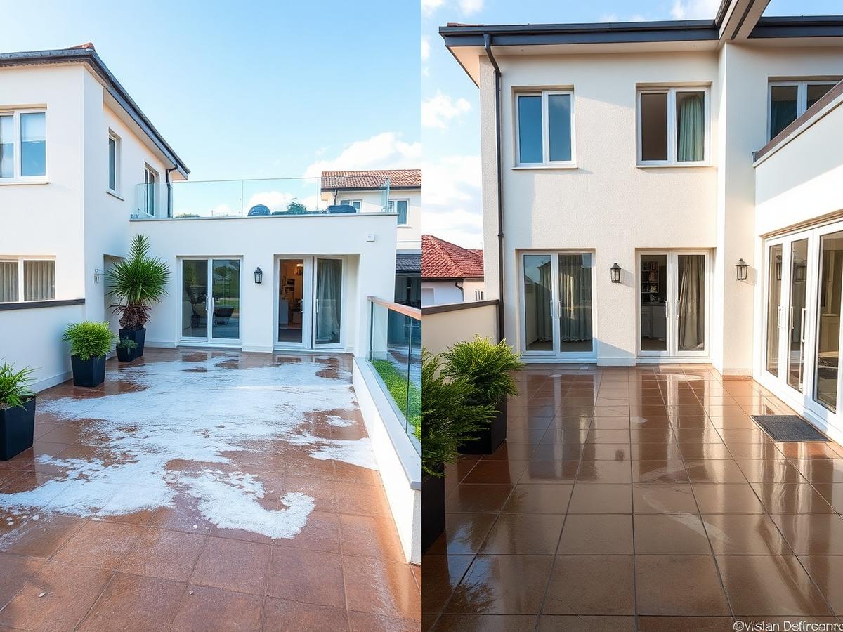 Schonende Terrassen- und Pflasterreinigung